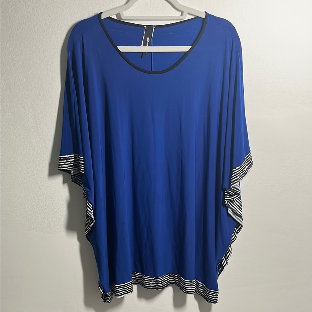 Blue, White, Black Women's Top
